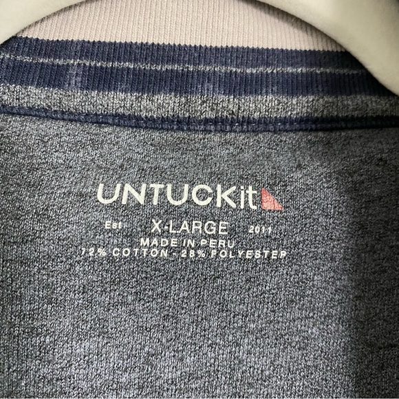 UNTUCKit Men’s Corral Heathered‎ Blue Quarter Zip Long Sleeve Sweater Size XL - Picture 7 of 8